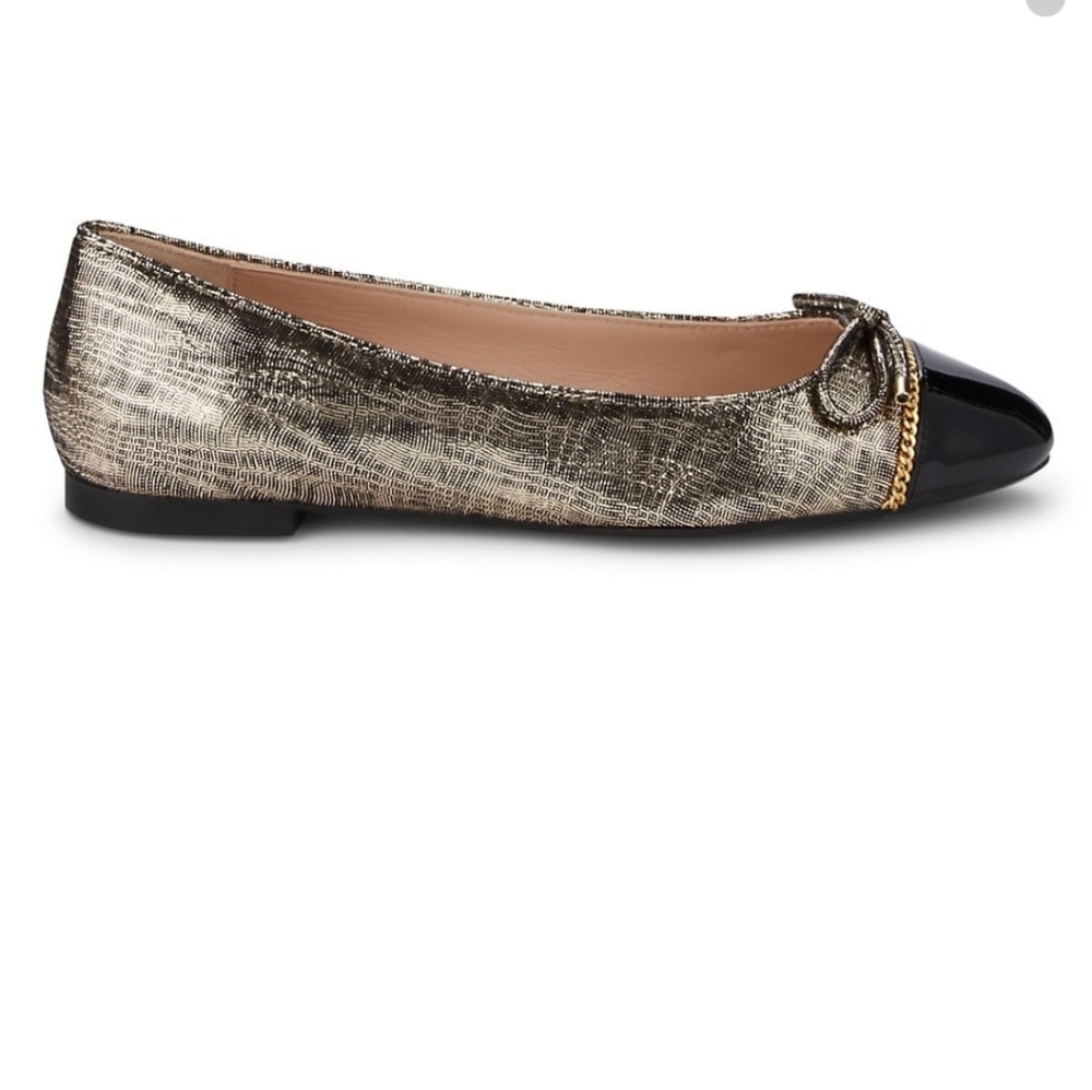 New Stuart Weitzman Gabby Chain-Link Leather Flat… - image 2